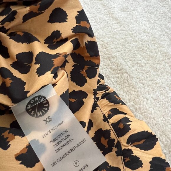 NWT Simon Miller Canto Smocked Poplin Bubble Hem Midi Dress in Cheetah XS - Picture 9 of 9